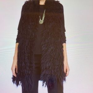 Eileen Fisher Black Fuzzy Cardigan